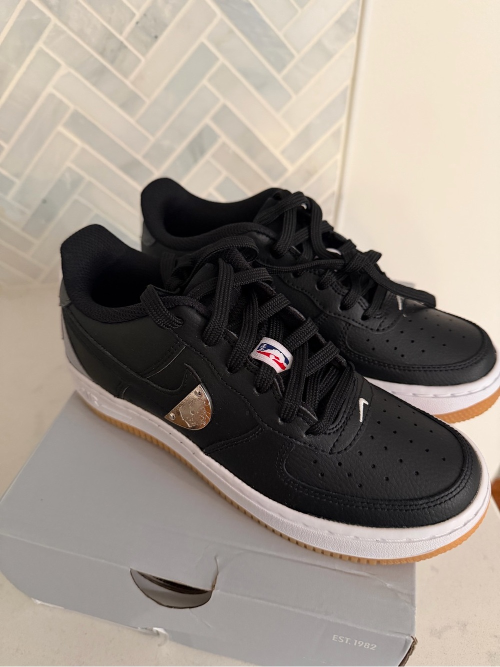 Nike Kids Air Force 1 - Black Low-Top Athletic Sneakers